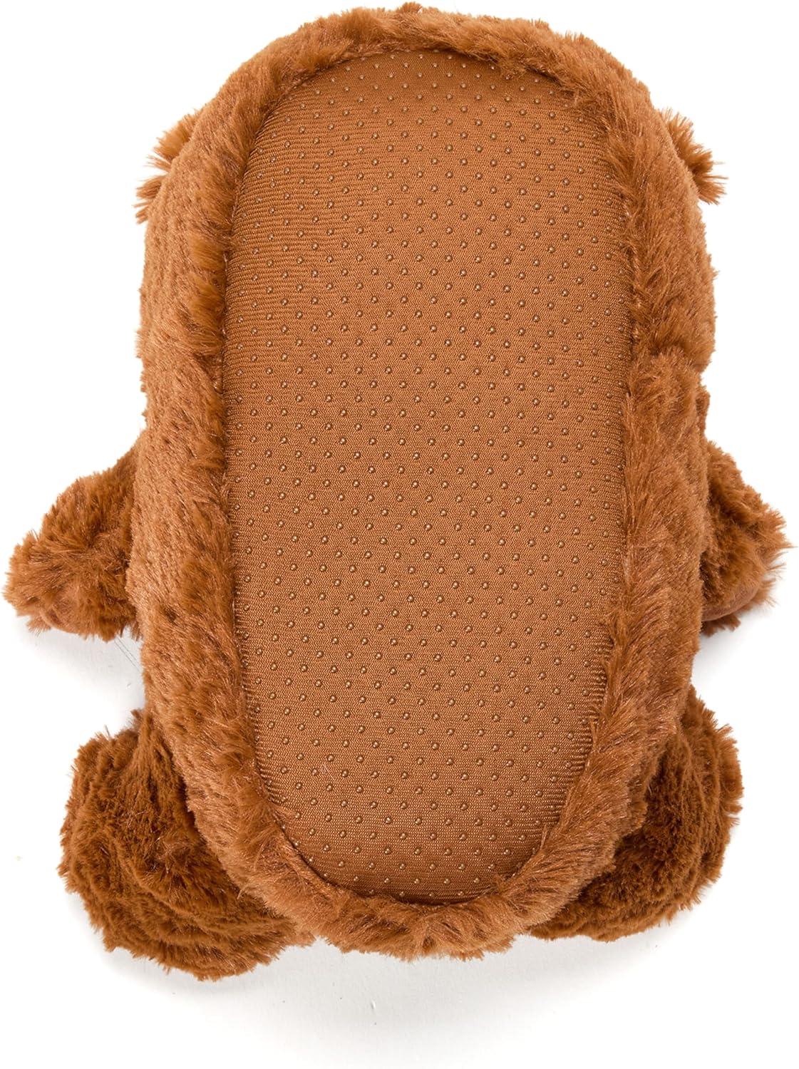 imageDearfoams Womens Cozyfoams Plush Animal Slippers Fuzzy Character House Shoes Memory Foam ComfortBrown Bear