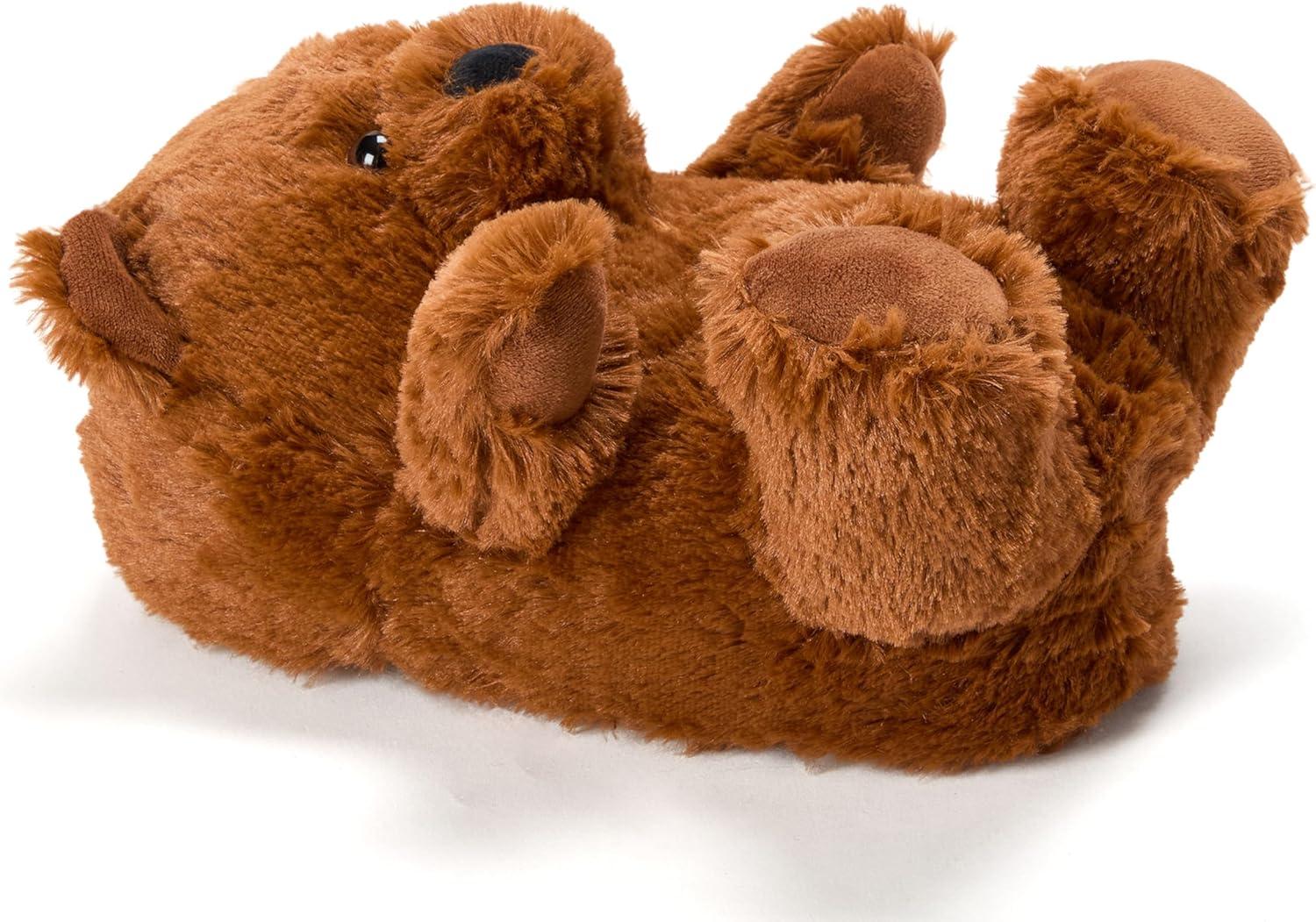 imageDearfoams Womens Cozyfoams Plush Animal Slippers Fuzzy Character House Shoes Memory Foam ComfortBrown Bear