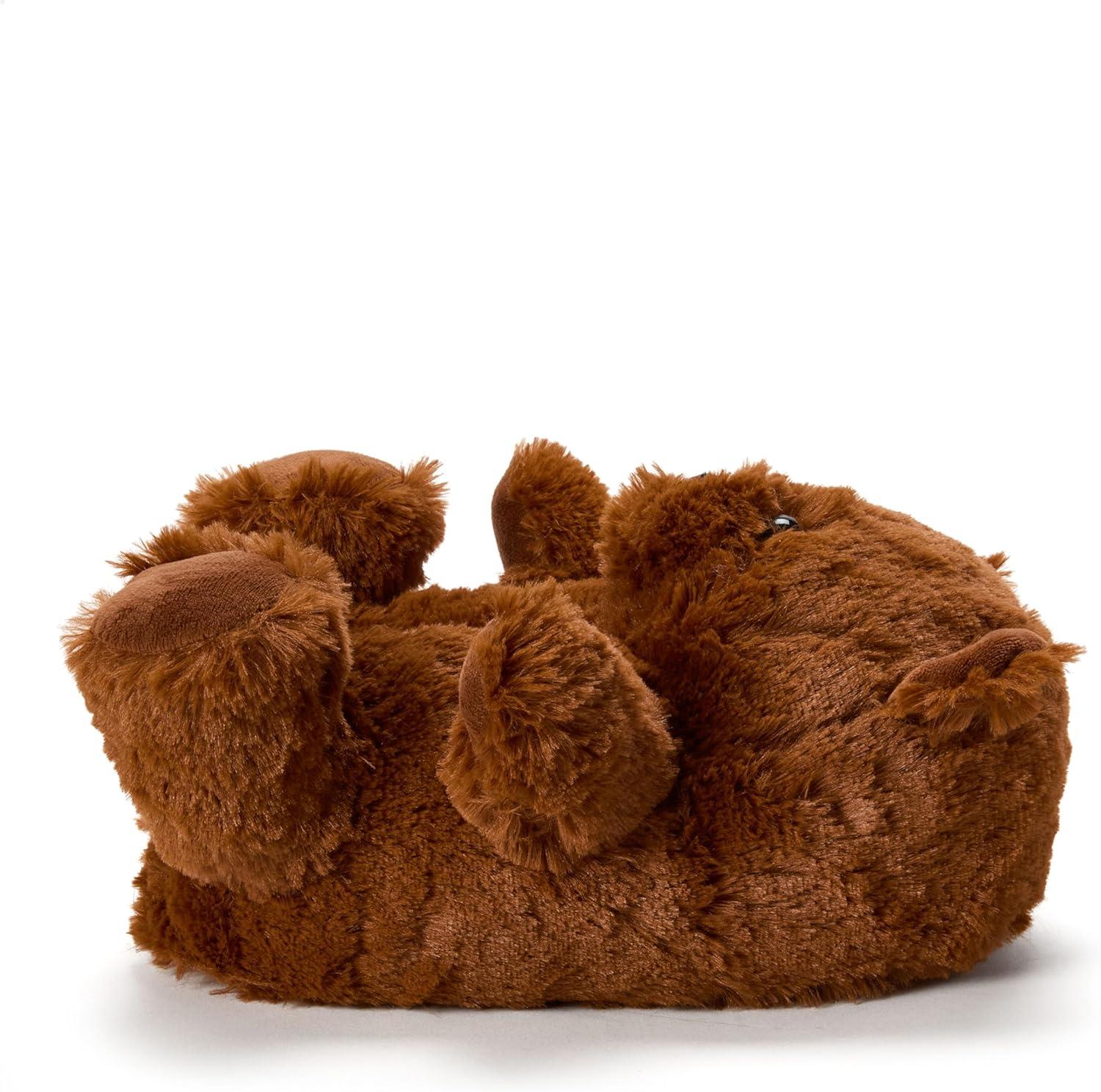 imageDearfoams Womens Cozyfoams Plush Animal Slippers Fuzzy Character House Shoes Memory Foam ComfortBrown Bear