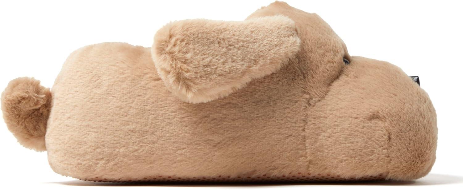 imageDearfoams Womens Cozyfoams Plush Animal Slippers Fuzzy Character House Shoes Memory Foam ComfortBrown Dog
