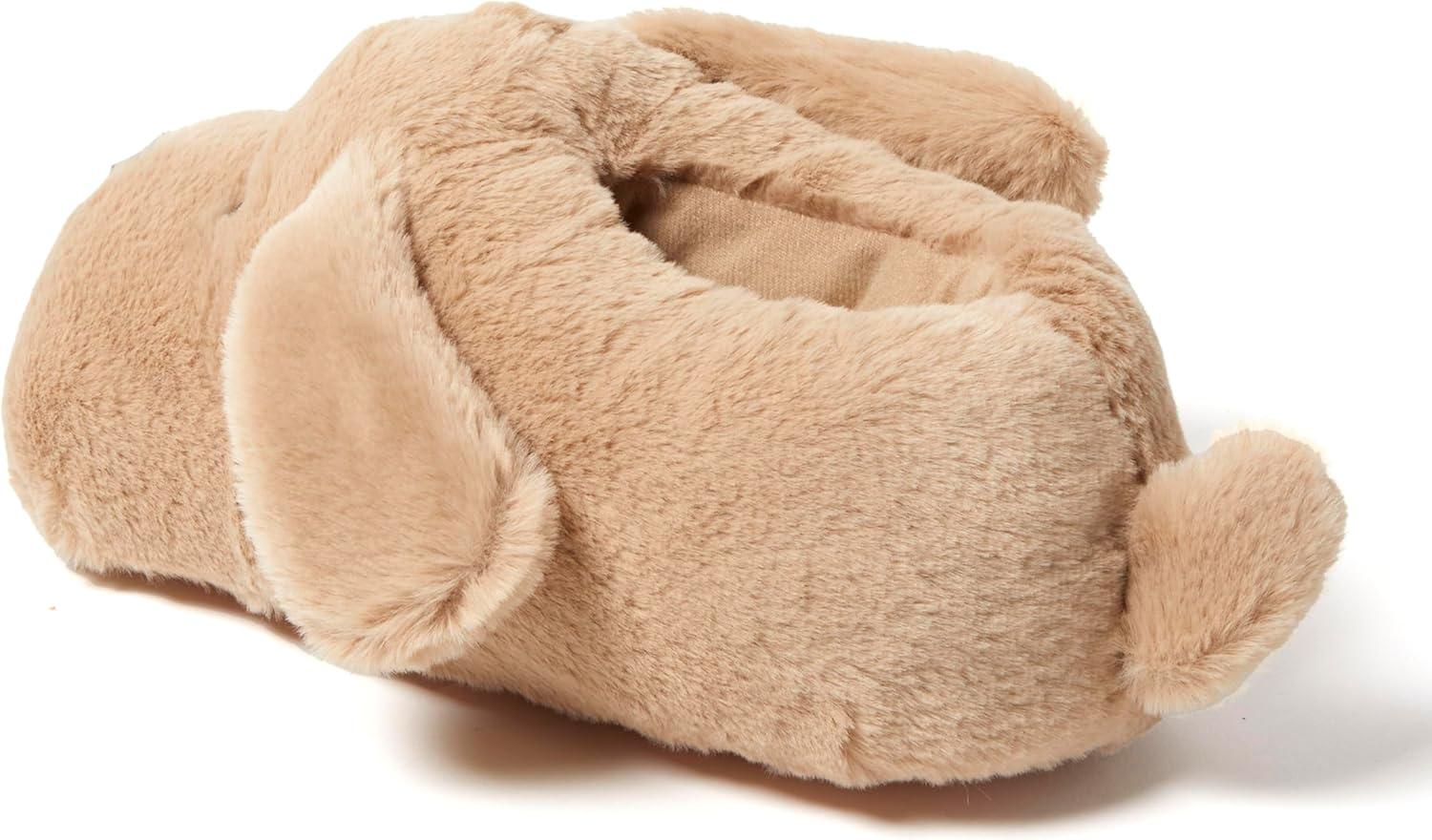 imageDearfoams Womens Cozyfoams Plush Animal Slippers Fuzzy Character House Shoes Memory Foam ComfortBrown Dog