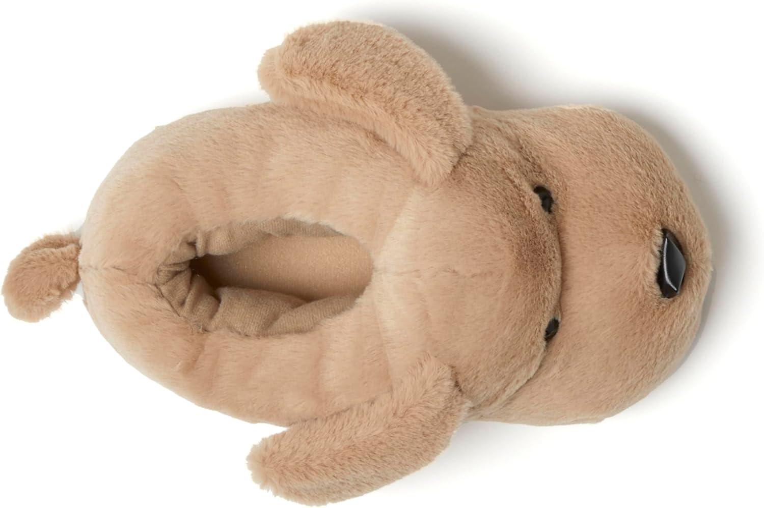 imageDearfoams Womens Cozyfoams Plush Animal Slippers Fuzzy Character House Shoes Memory Foam ComfortBrown Dog