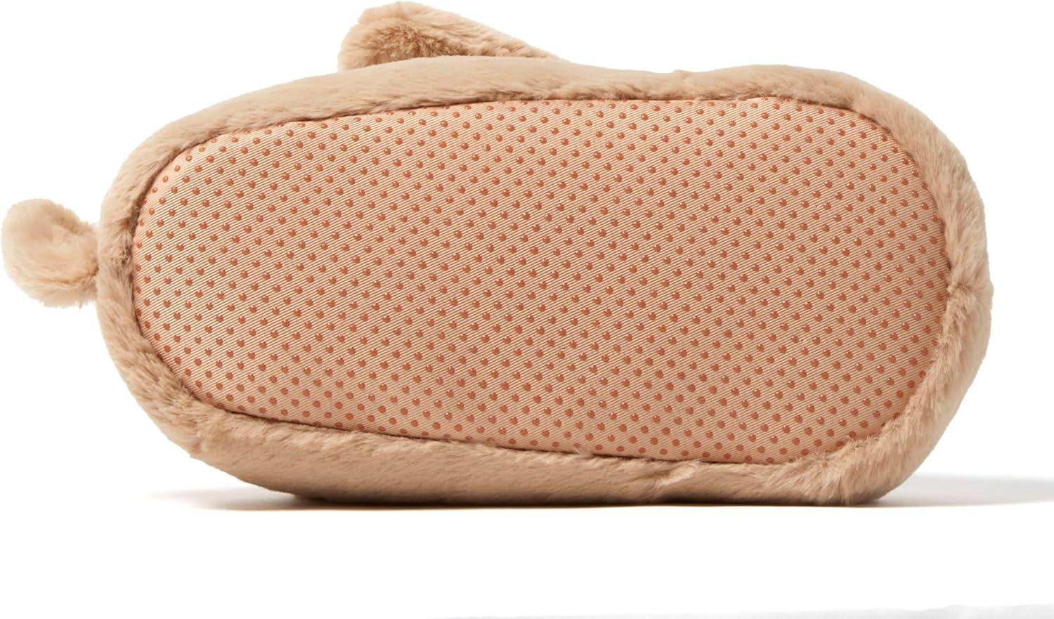 imageDearfoams Womens Cozyfoams Plush Animal Slippers Fuzzy Character House Shoes Memory Foam ComfortBrown Dog