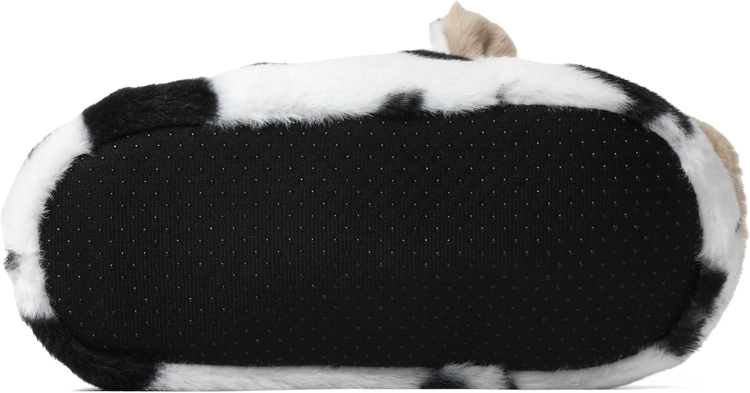imageDearfoams Womens Cozyfoams Plush Animal Slippers Fuzzy Character House Shoes Memory Foam ComfortCow