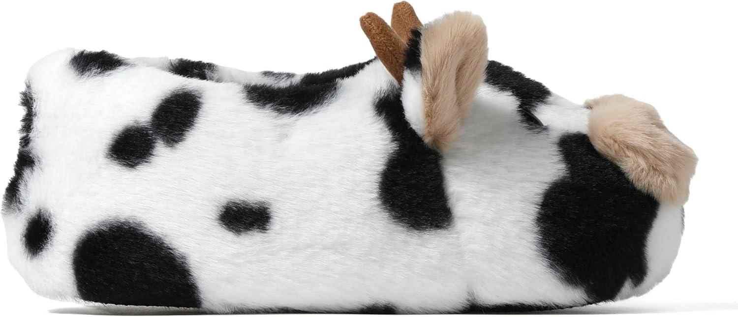 imageDearfoams Womens Cozyfoams Plush Animal Slippers Fuzzy Character House Shoes Memory Foam ComfortCow