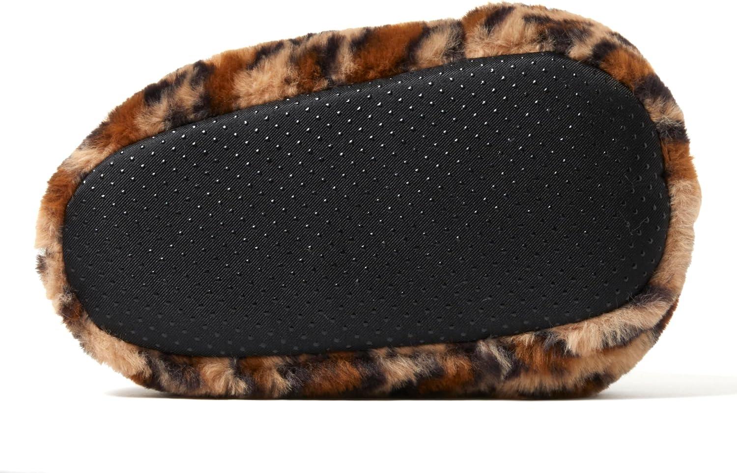 imageDearfoams Womens Cozyfoams Plush Animal Slippers Fuzzy Character House Shoes Memory Foam ComfortLeopard Cat