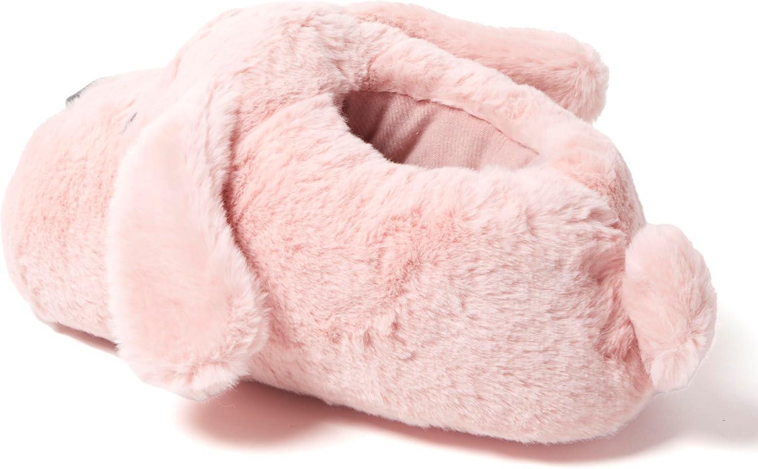 imageDearfoams Womens Cozyfoams Plush Animal Slippers Fuzzy Character House Shoes Memory Foam ComfortPeach Dog