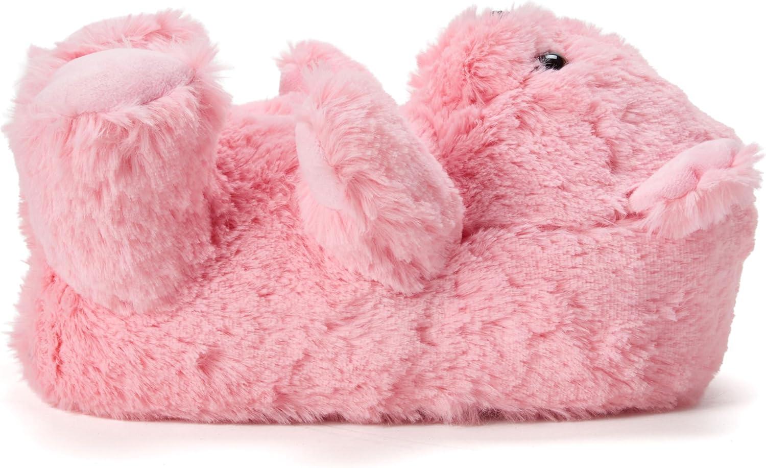 imageDearfoams Womens Cozyfoams Plush Animal Slippers Fuzzy Character House Shoes Memory Foam ComfortPink Bear