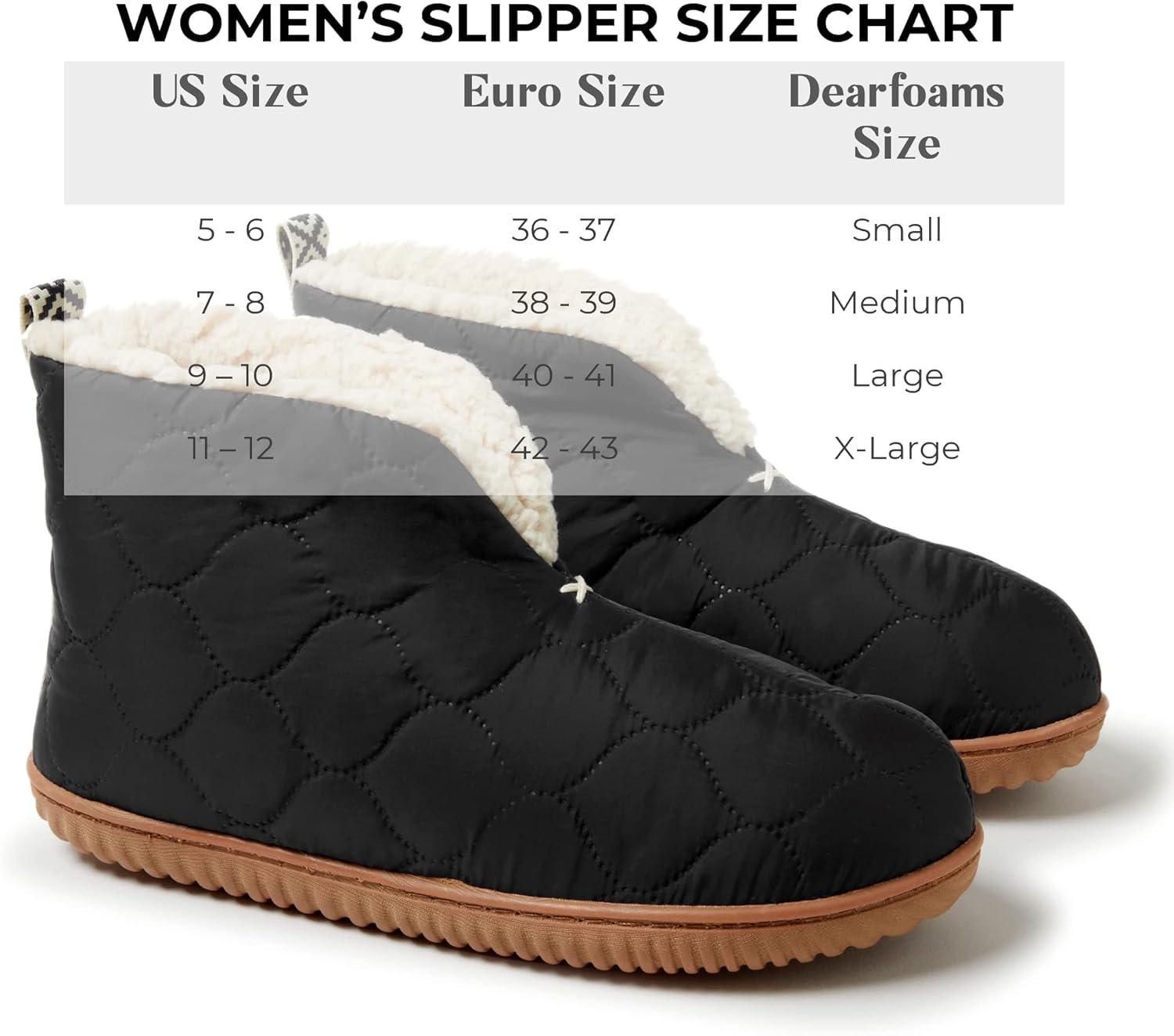 imageDearfoams Womens IndoorOutdoor Warm Up Bootie SlipperBlack
