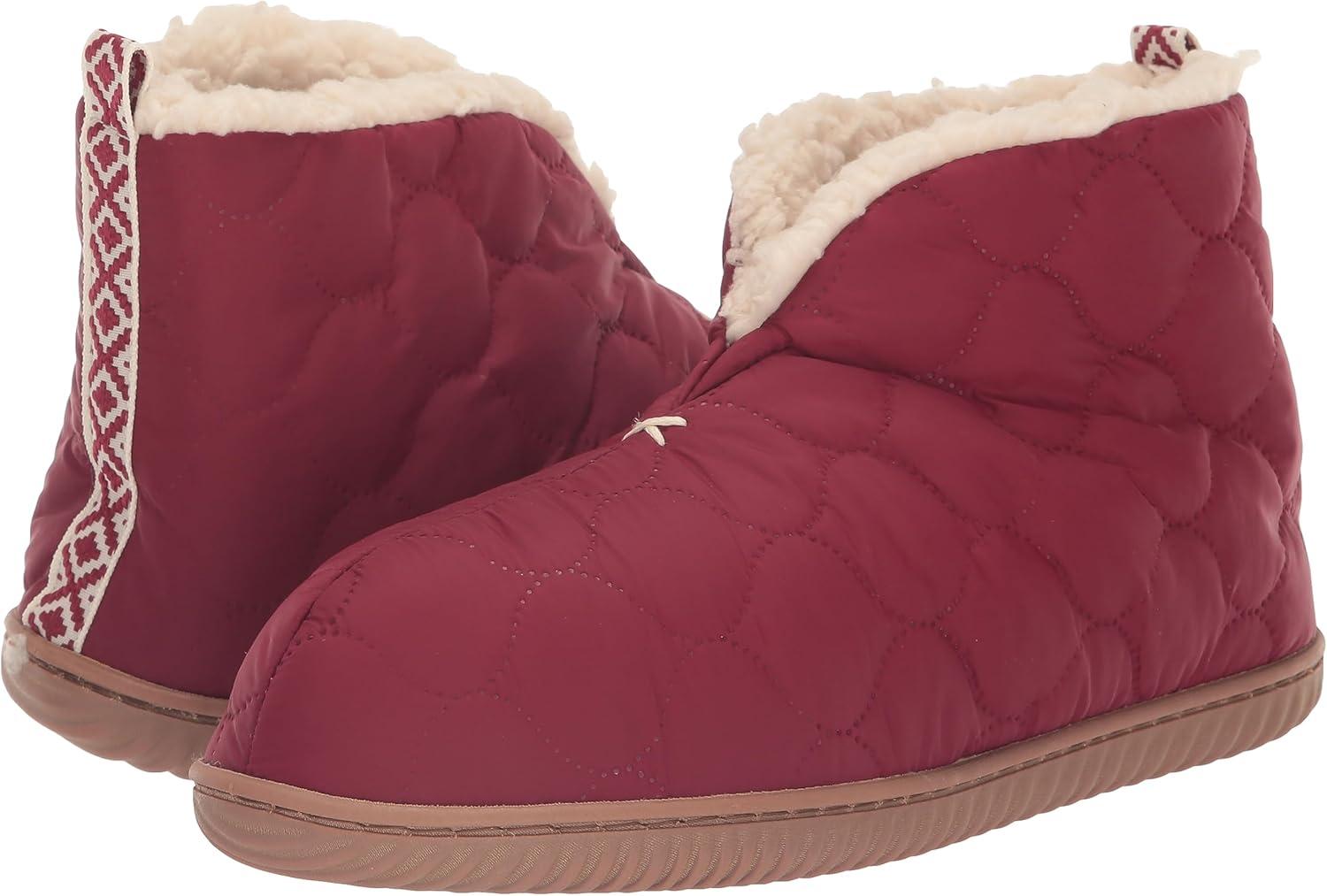 imageDearfoams Womens IndoorOutdoor Warm Up Bootie SlipperCabernet