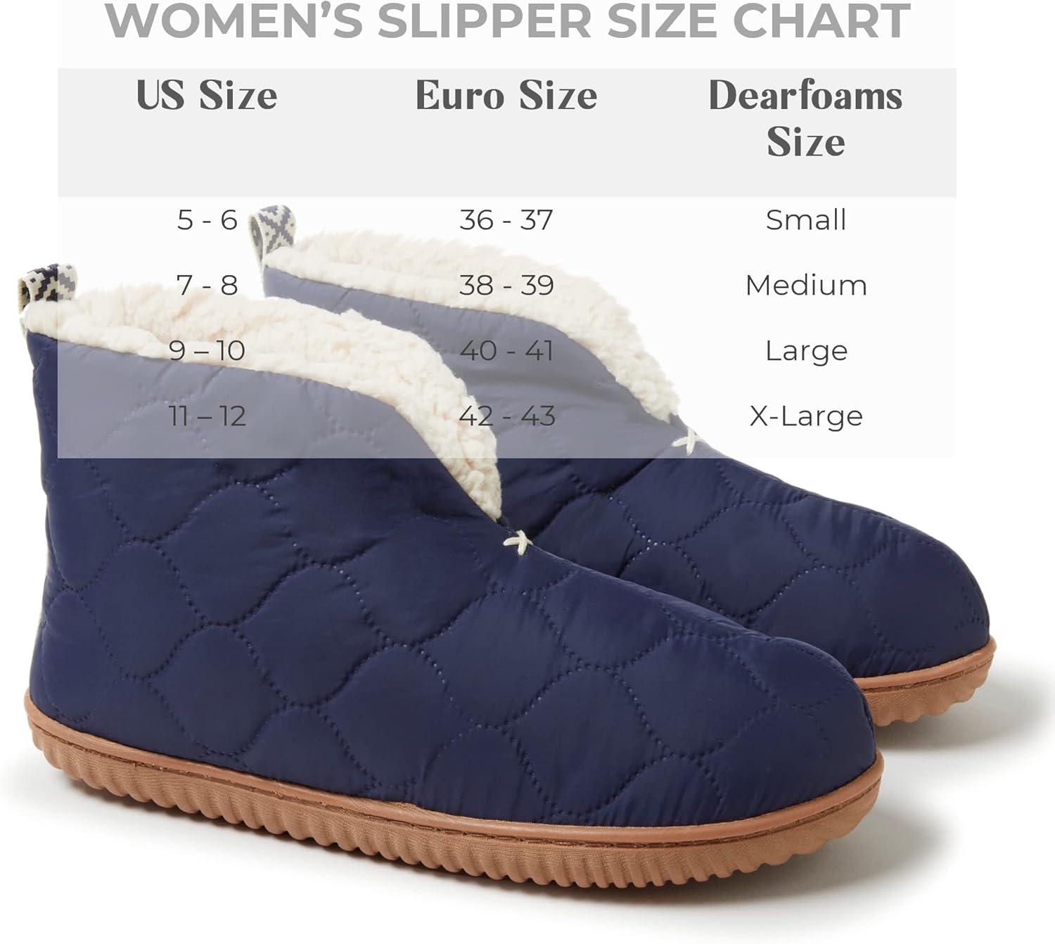imageDearfoams Womens IndoorOutdoor Warm Up Bootie SlipperPeacoat