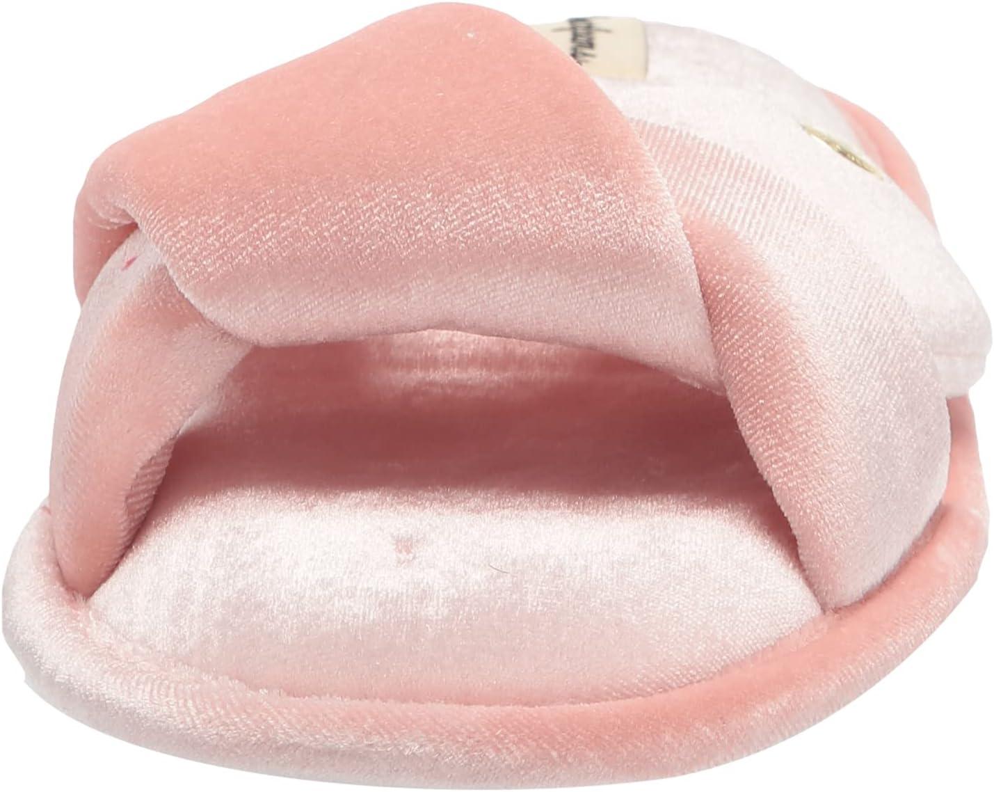 imageDearfoams Womens Jules Shiny Velour Twist Vamp Slide SlipperPale Mauve