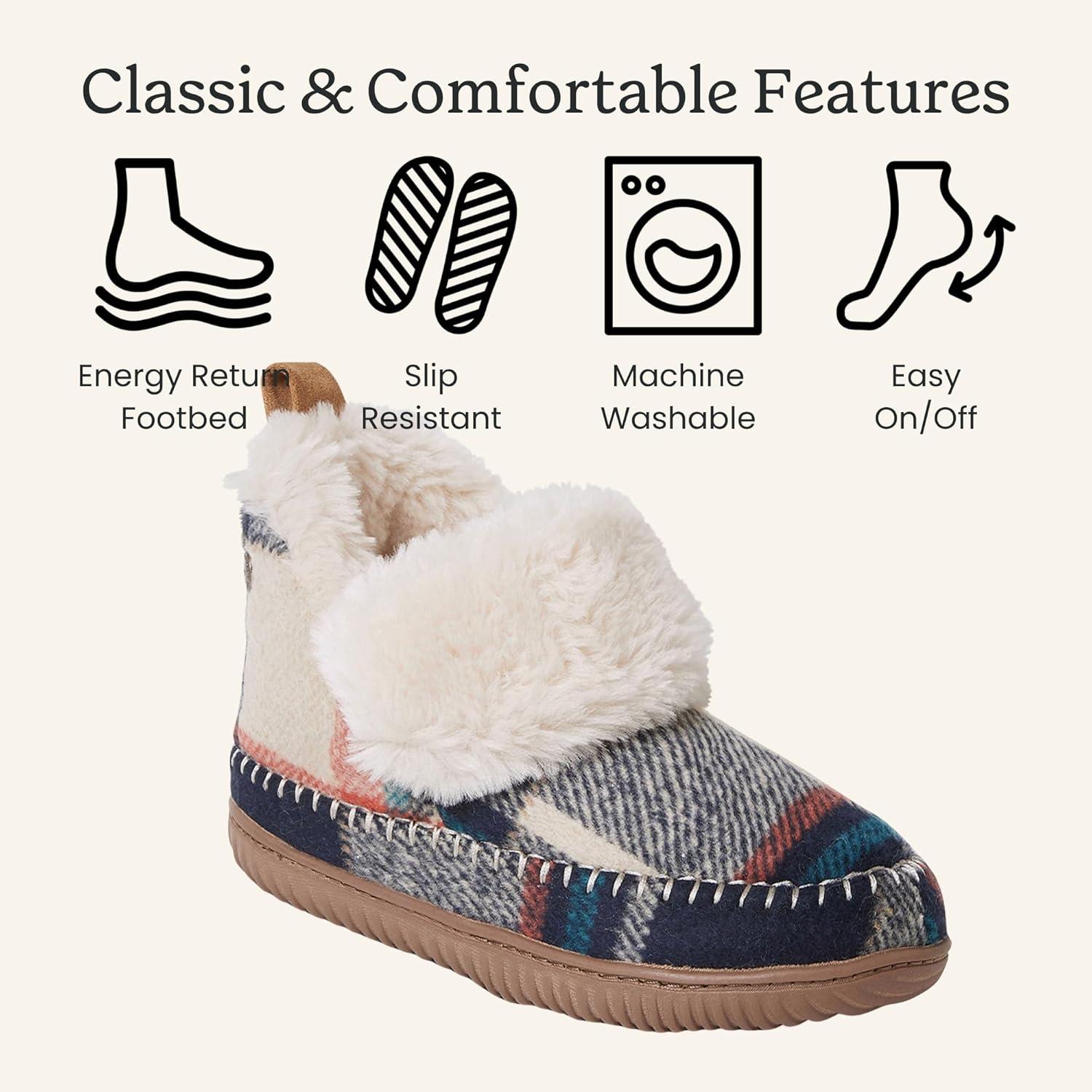 imageDearfoams Womens Moritz Mountain Energy Return Technology BootieNavy Plaid