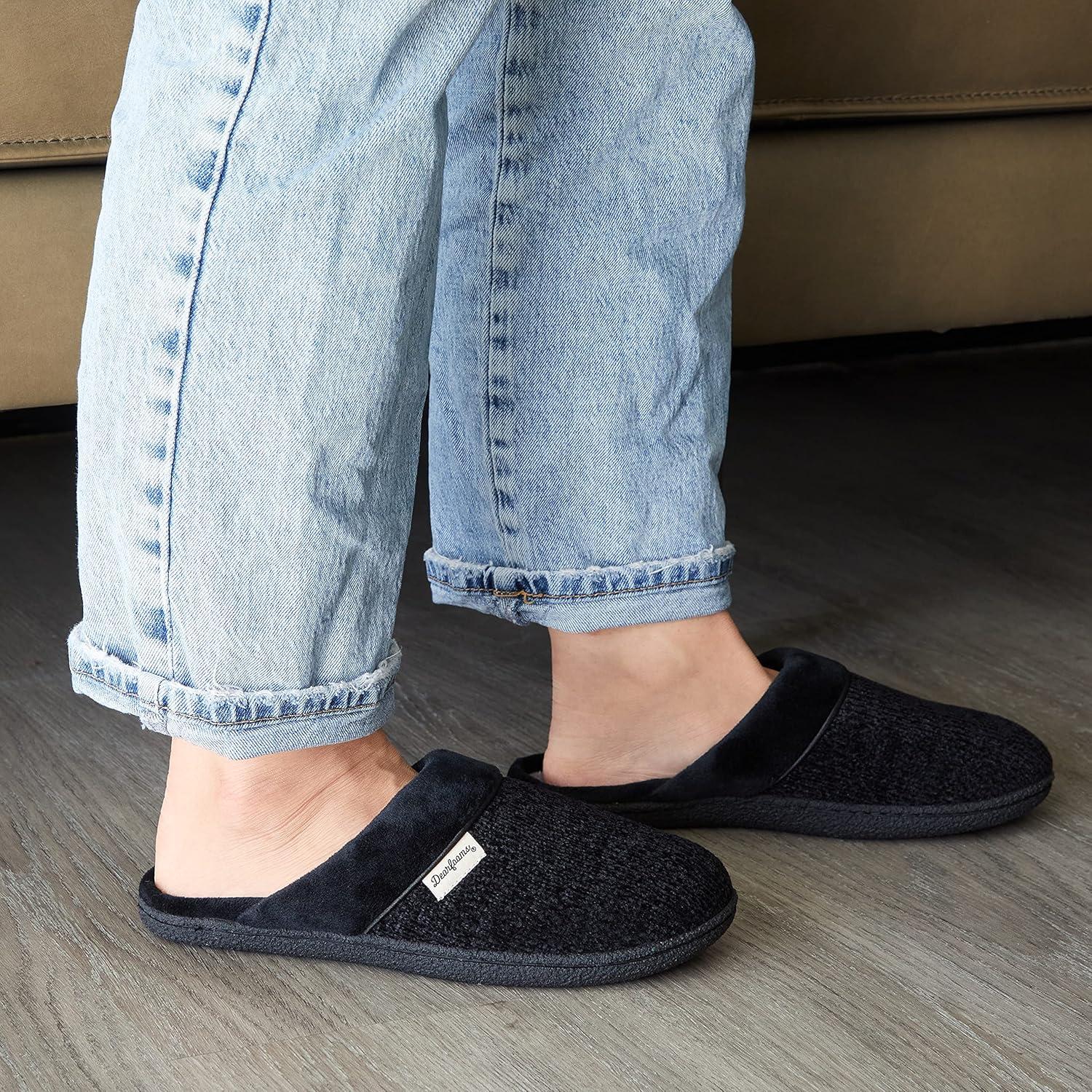 imageDearfoams Womens Samantha Knit Closed Toe Scuff SlipperBlack