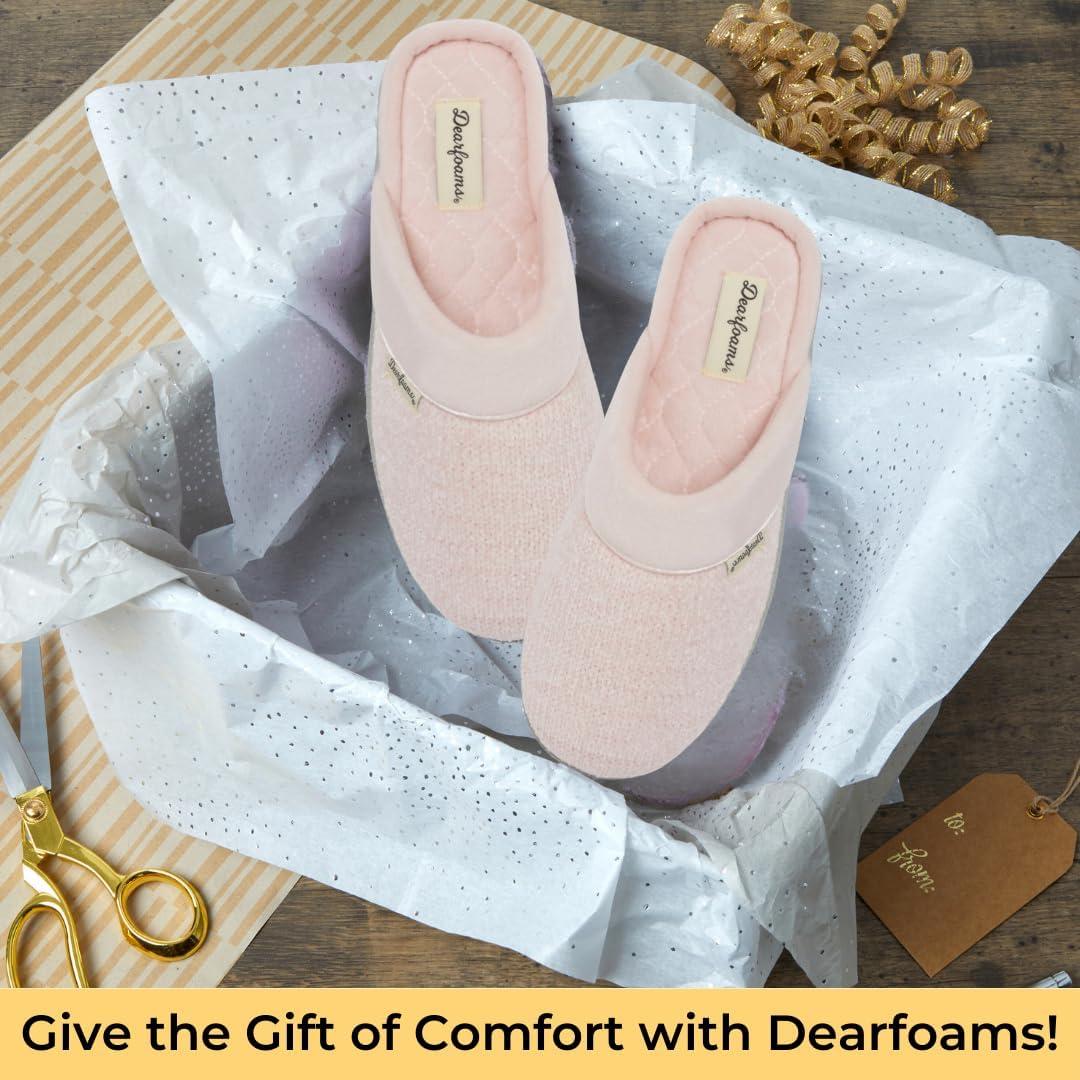 imageDearfoams Womens Samantha Knit Closed Toe Scuff SlipperDusty Pink