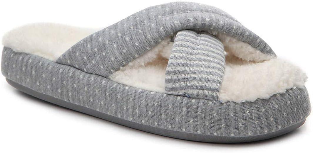 imageDearfoams Womens Slipper 50788 Microfiber Terry Slide with Quilted Vamp Gray XL