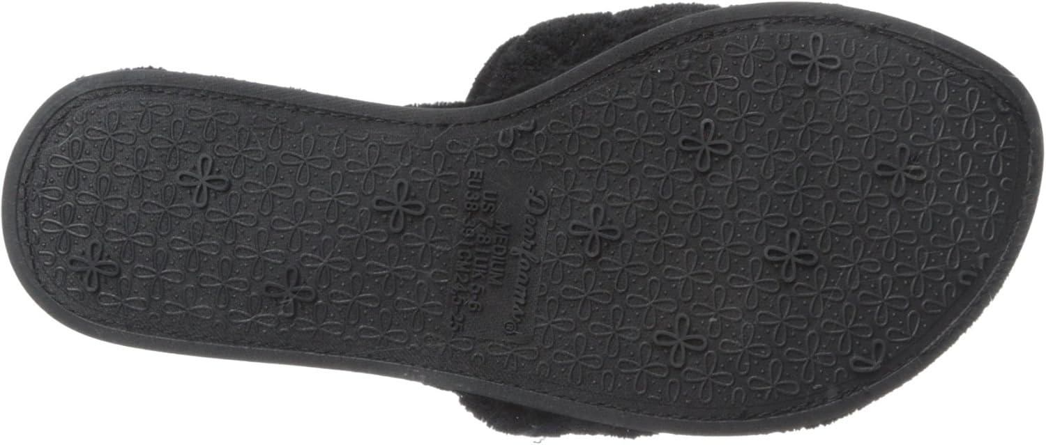imageDearfoams Womens Terry Slide Flat Fresh PinkBlack