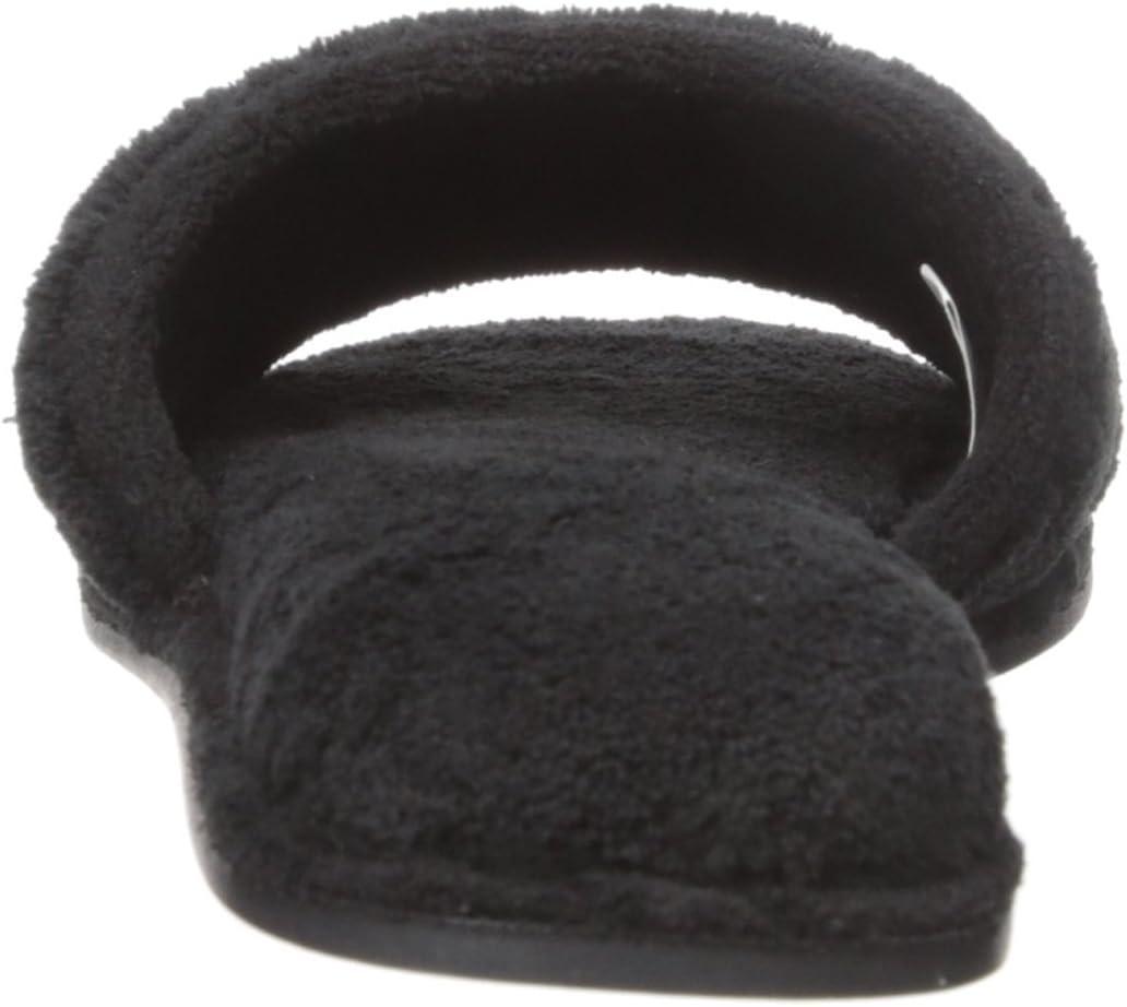imageDearfoams Womens Terry Slide Flat Fresh PinkBlack