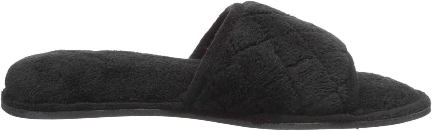 imageDearfoams Womens Terry Slide Flat Fresh PinkBlack