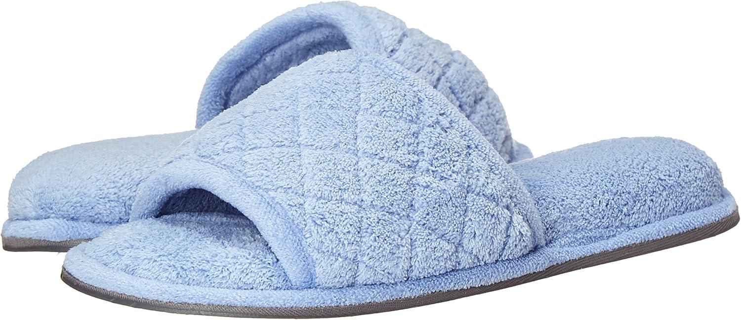 imageDearfoams Womens Terry Slide Flat Fresh PinkIce Berg