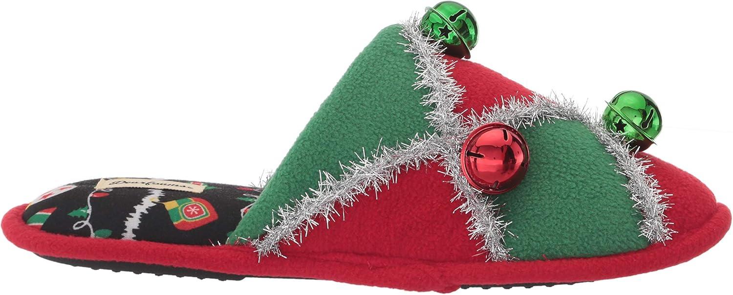 imageDearfoams Womens Ugly Sweater Closed Toe Scuff SlipperBells Argyle