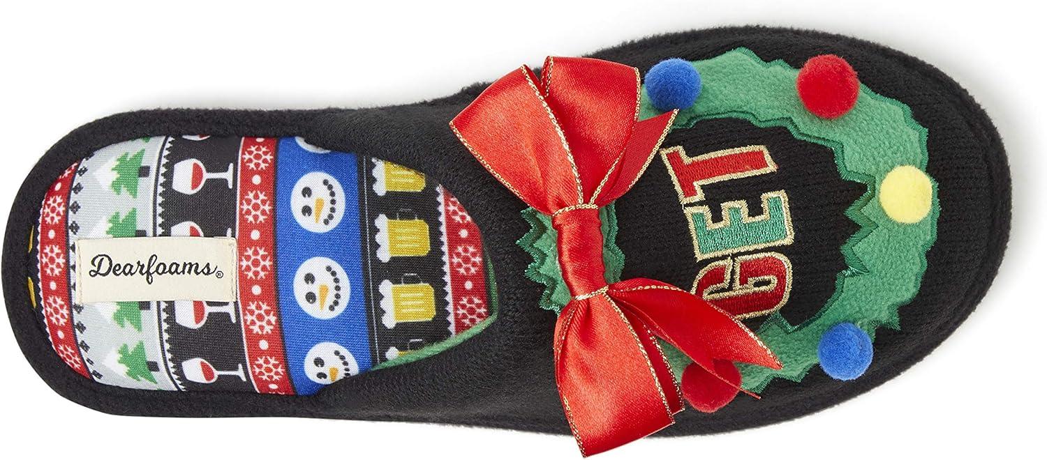 imageDearfoams Womens Ugly Sweater Closed Toe Scuff SlipperGet Lit