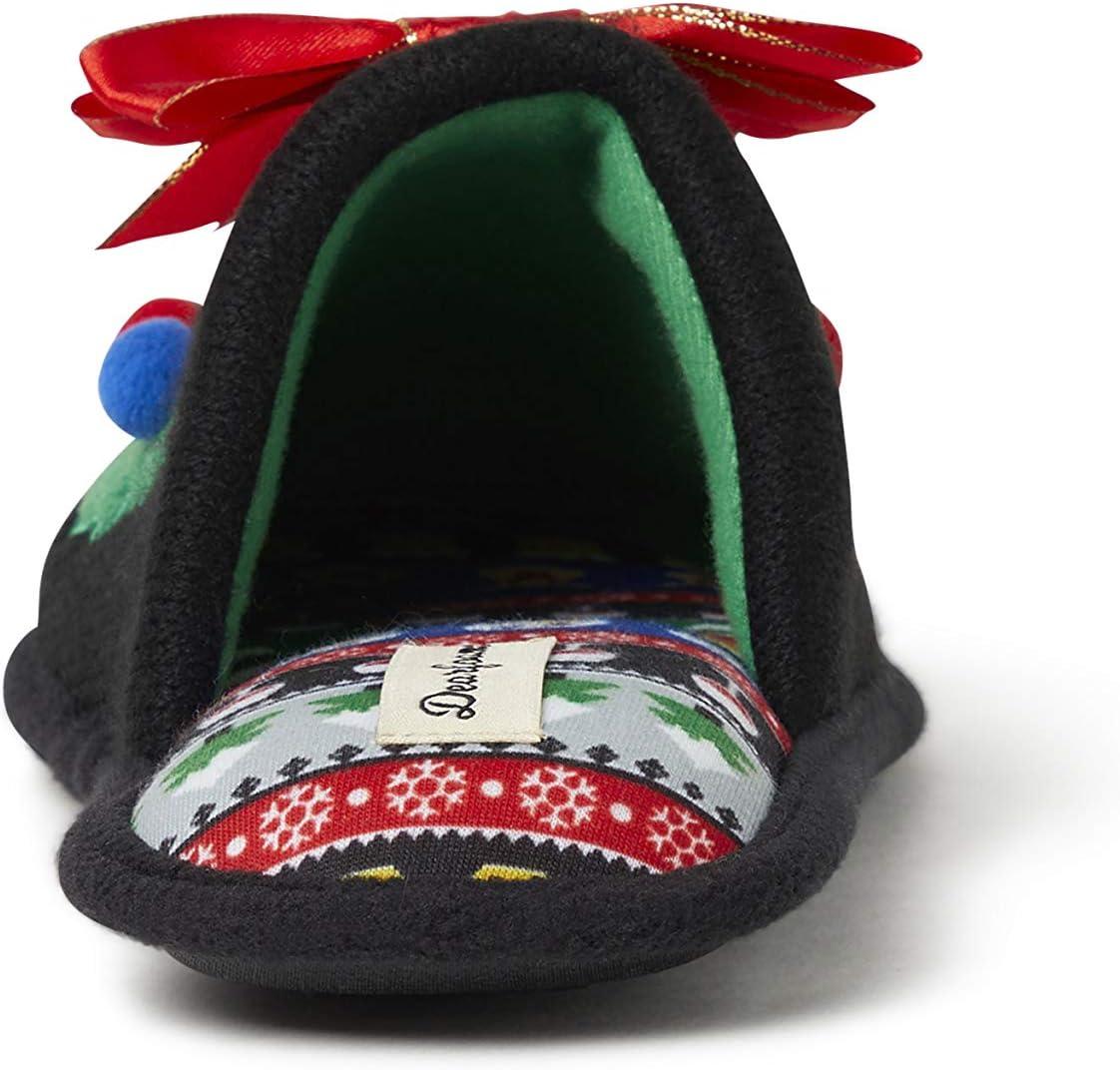 imageDearfoams Womens Ugly Sweater Closed Toe Scuff SlipperGet Lit