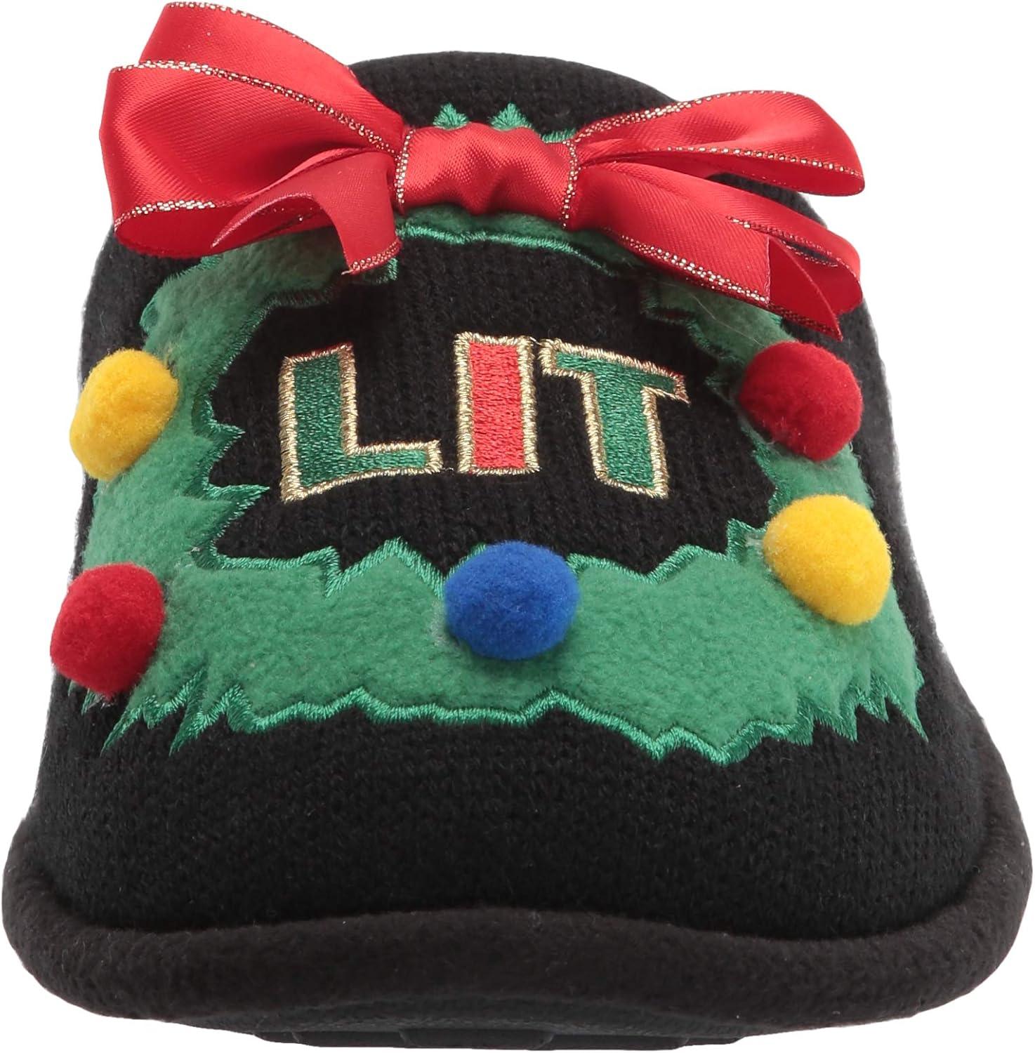 imageDearfoams Womens Ugly Sweater Closed Toe Scuff SlipperGet Lit