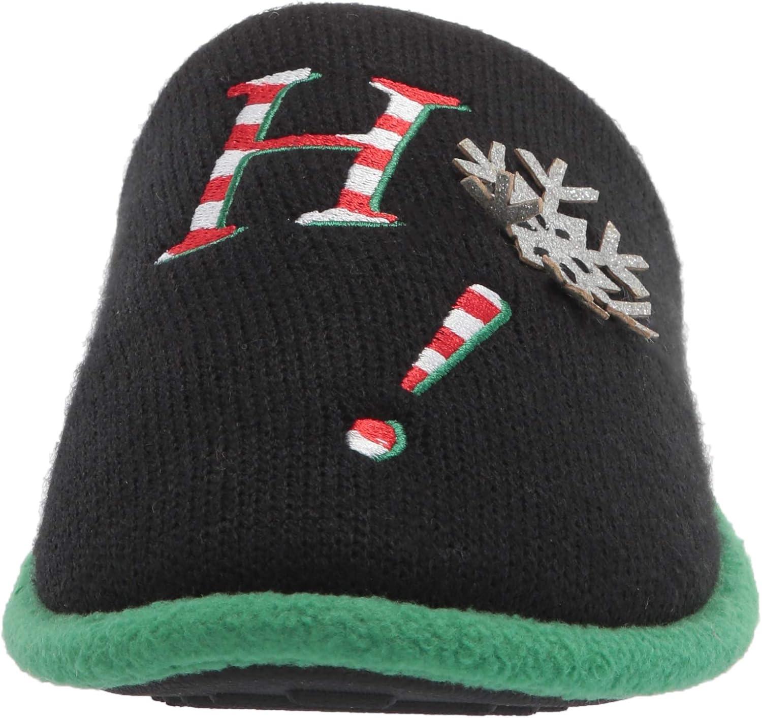 imageDearfoams Womens Ugly Sweater Closed Toe Scuff SlipperHo Ho Ho