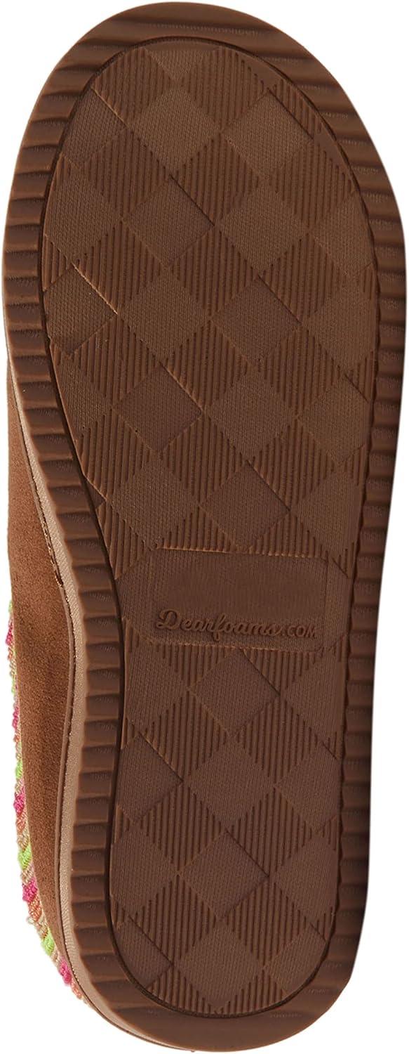 imageDearfoams Womens Wren High Vamp Clog IndoorOutdoor Memory Foam House ShoeChestnut