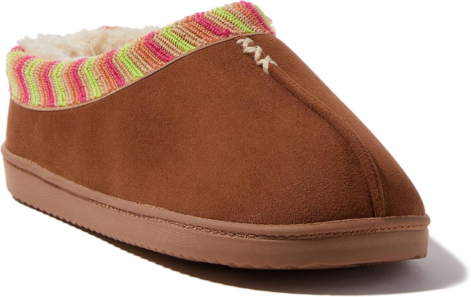 imageDearfoams Womens Wren High Vamp Clog IndoorOutdoor Memory Foam House ShoeChestnut