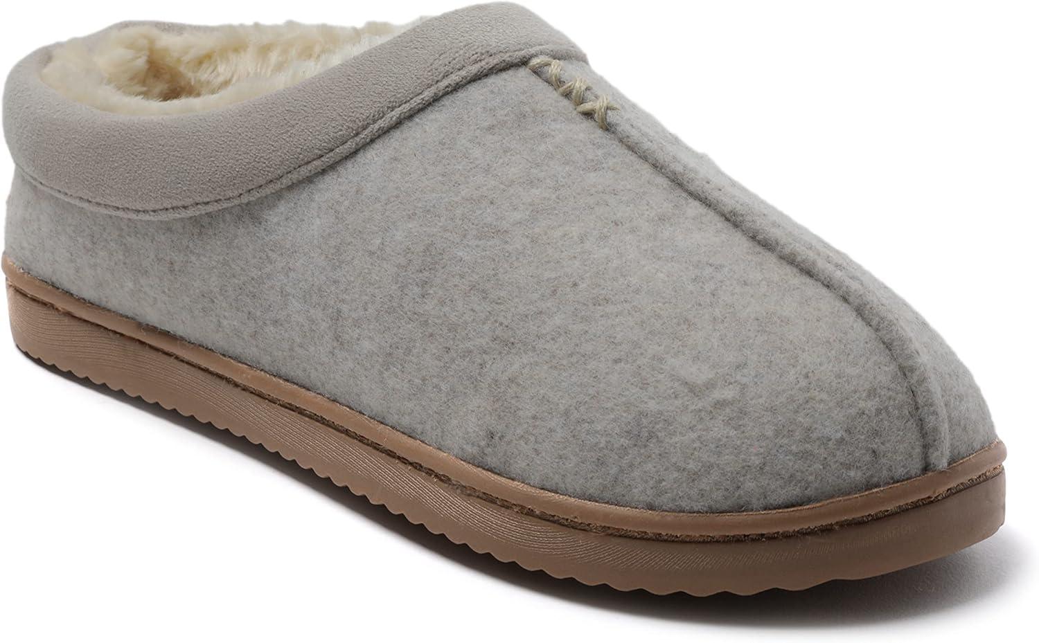 imageDearfoams Womens Wren High Vamp Clog IndoorOutdoor Memory Foam House ShoeOatmeal