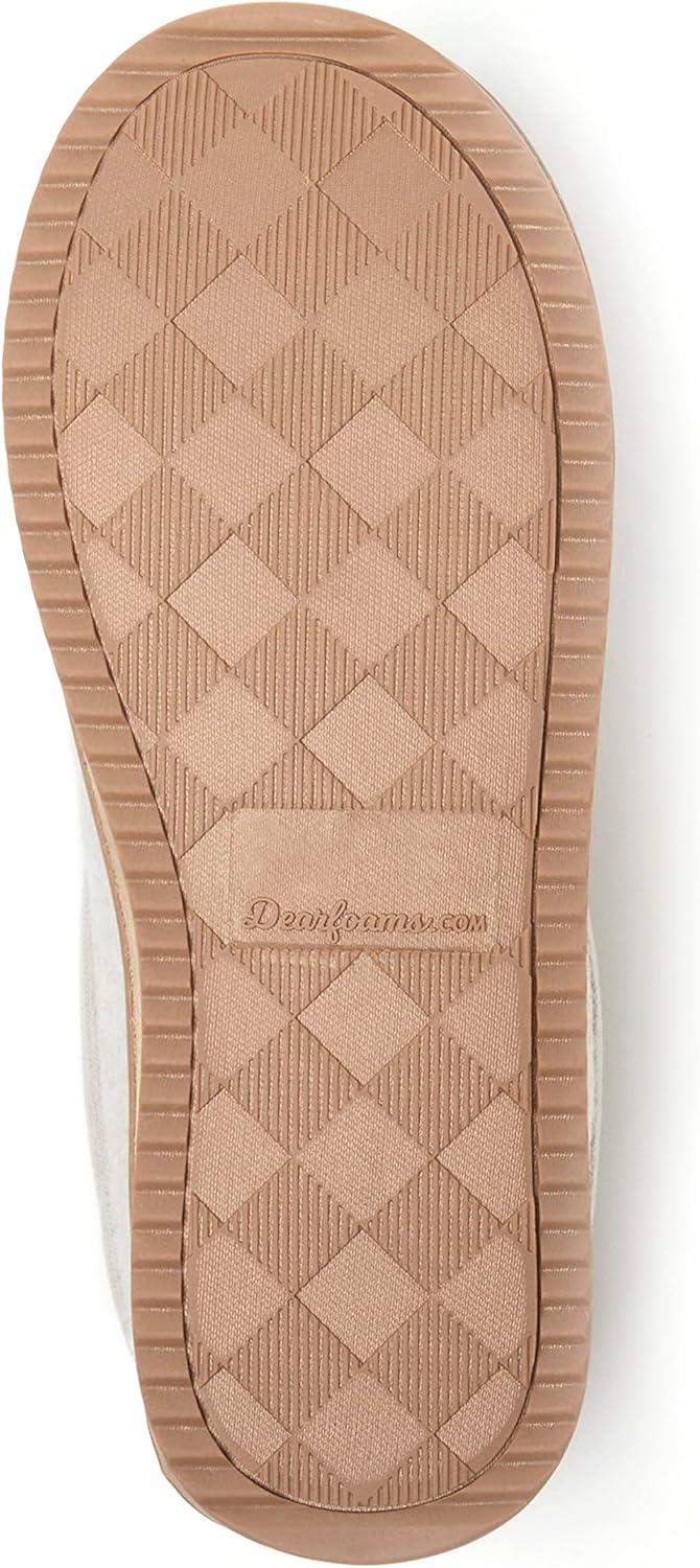 imageDearfoams Womens Wren High Vamp Clog IndoorOutdoor Memory Foam House ShoeOatmeal