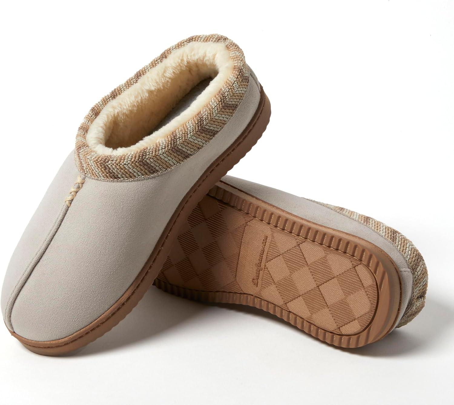 imageDearfoams Womens Wren High Vamp Clog IndoorOutdoor Memory Foam House ShoePewter