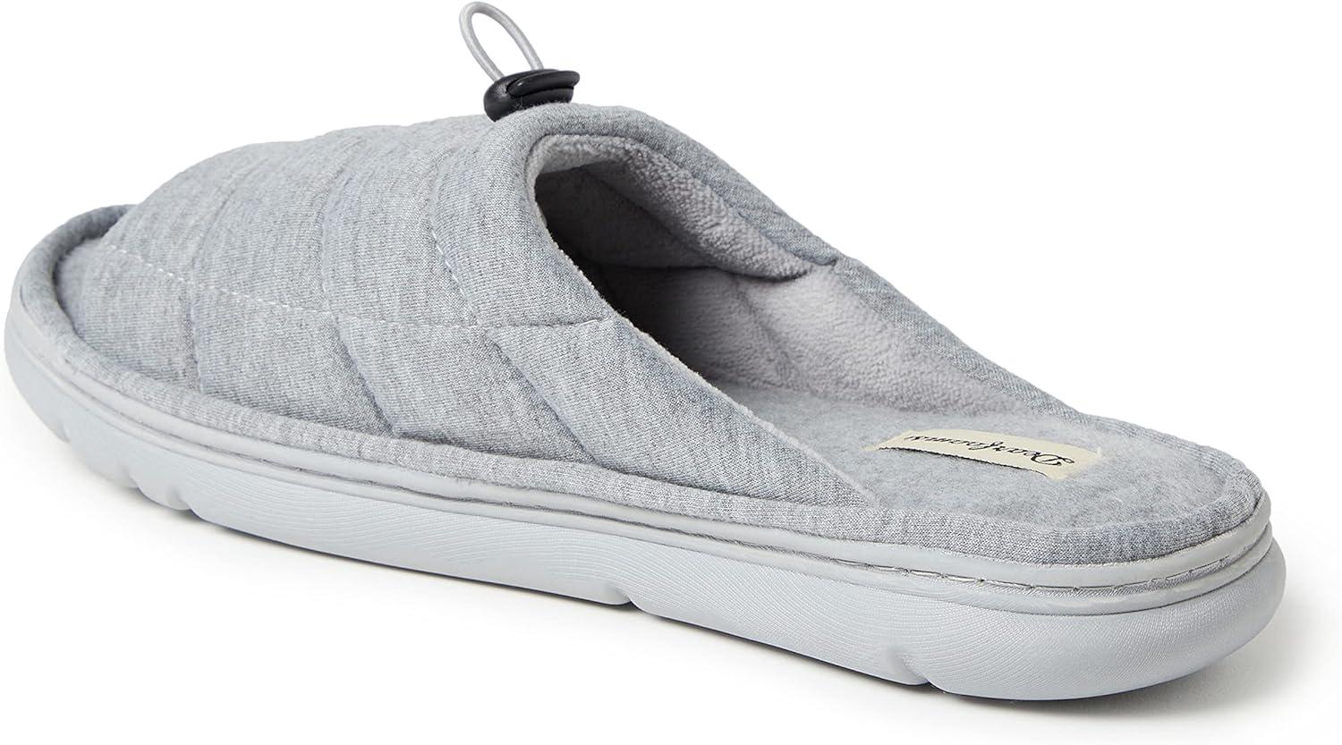 imageDearfoams mens Adrian Quilted Memory Foam Sweatshirt SlideLight Heather Grey