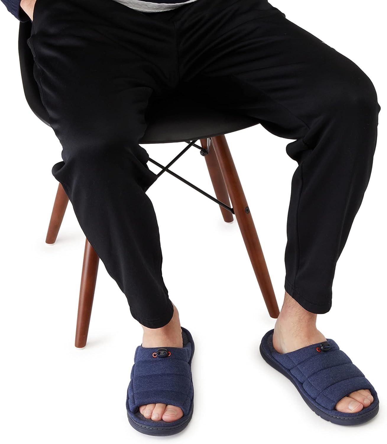 imageDearfoams mens Adrian Quilted Memory Foam Sweatshirt SlideNavy