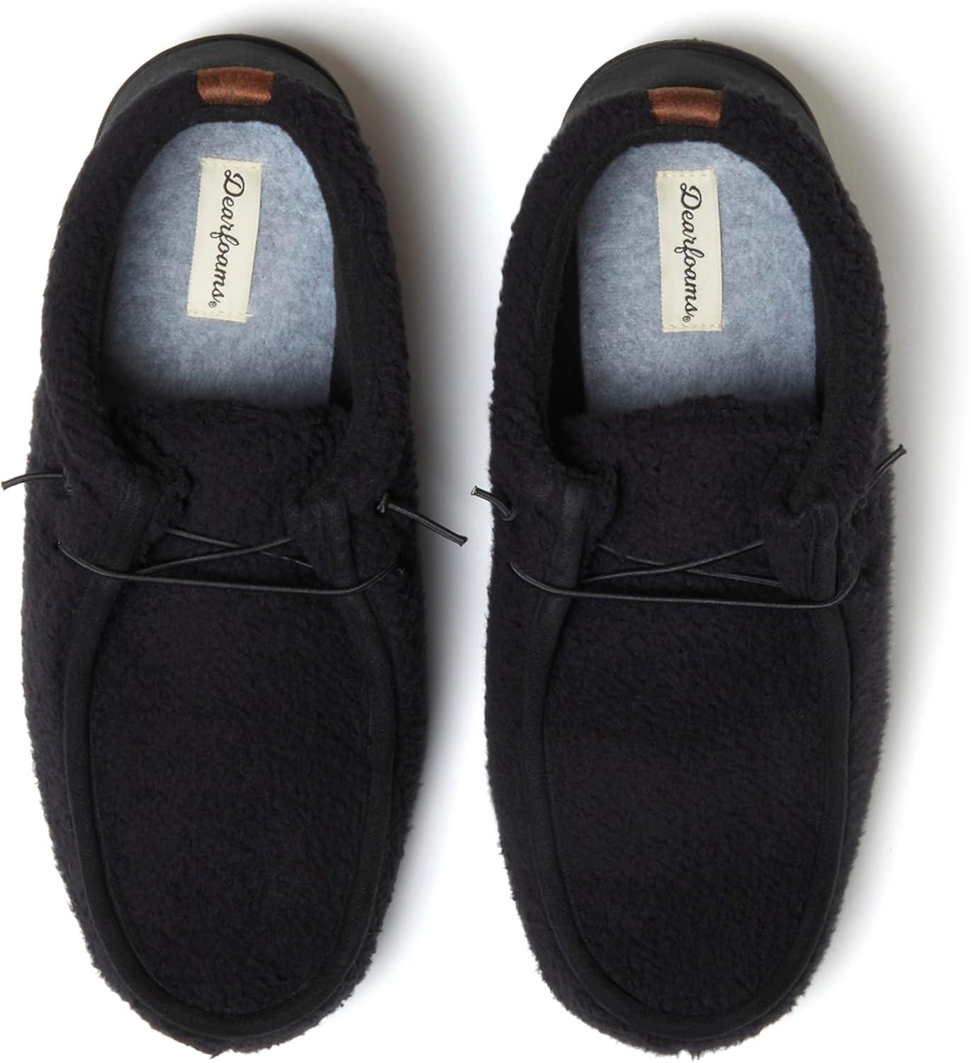 imageDearfoams mens Bennett IndoorOutdoor Memory Foam Comfort Chukka BootDark Black