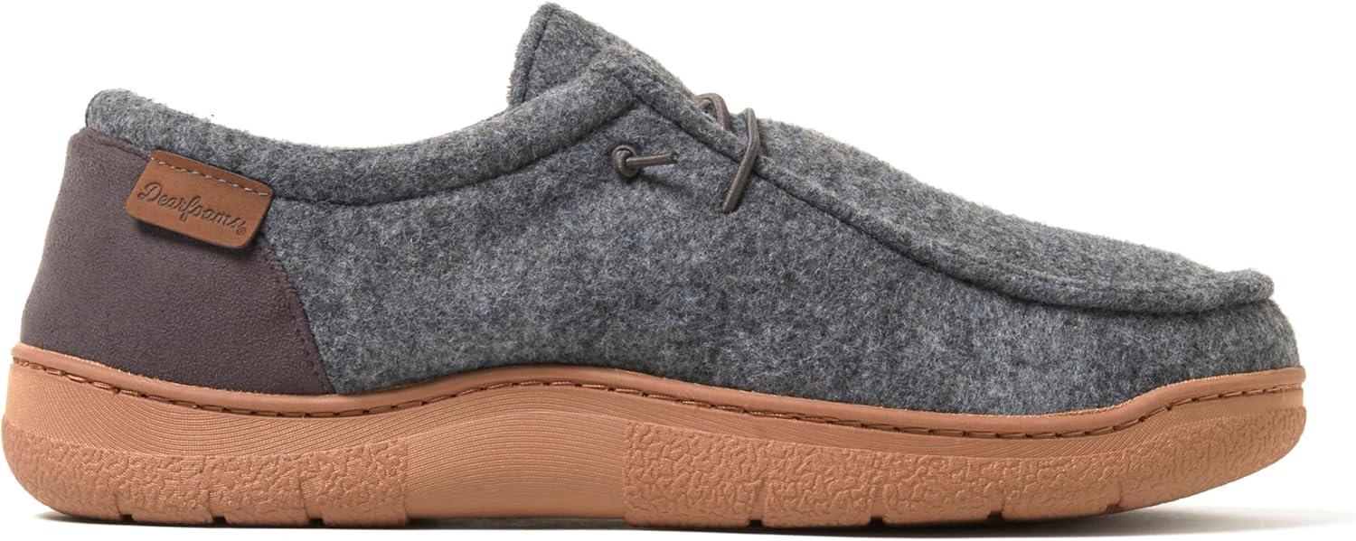 imageDearfoams mens Bennett IndoorOutdoor Memory Foam Comfort Chukka BootDark Heather Grey