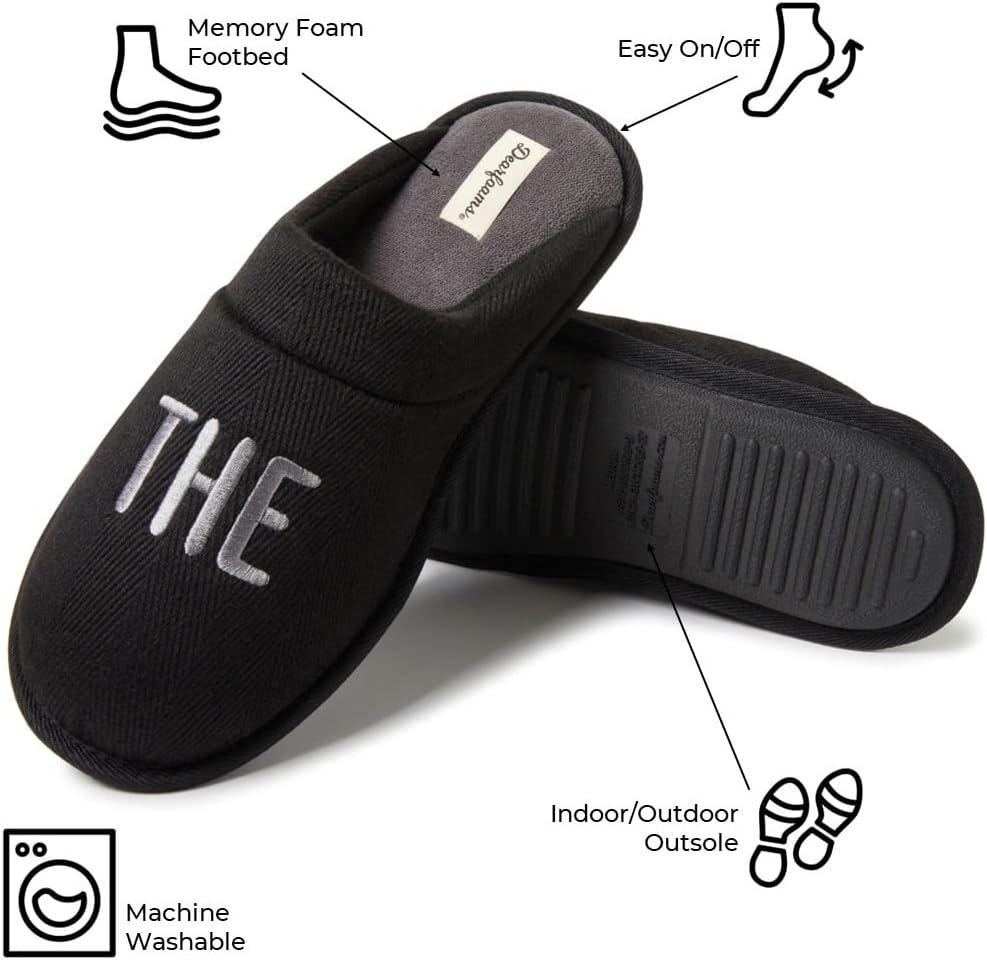 imageDearfoams mens Groom ampamp Groomsmen Giftable Wedding Day ScuffGroom Black