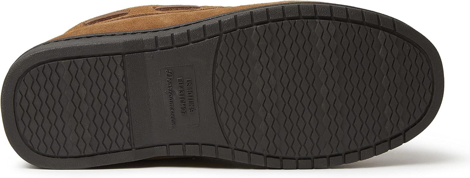 imageDearfoams mens Hudson Genuine Suede Memory Foam Moccasin With Tie SlipperChestnut