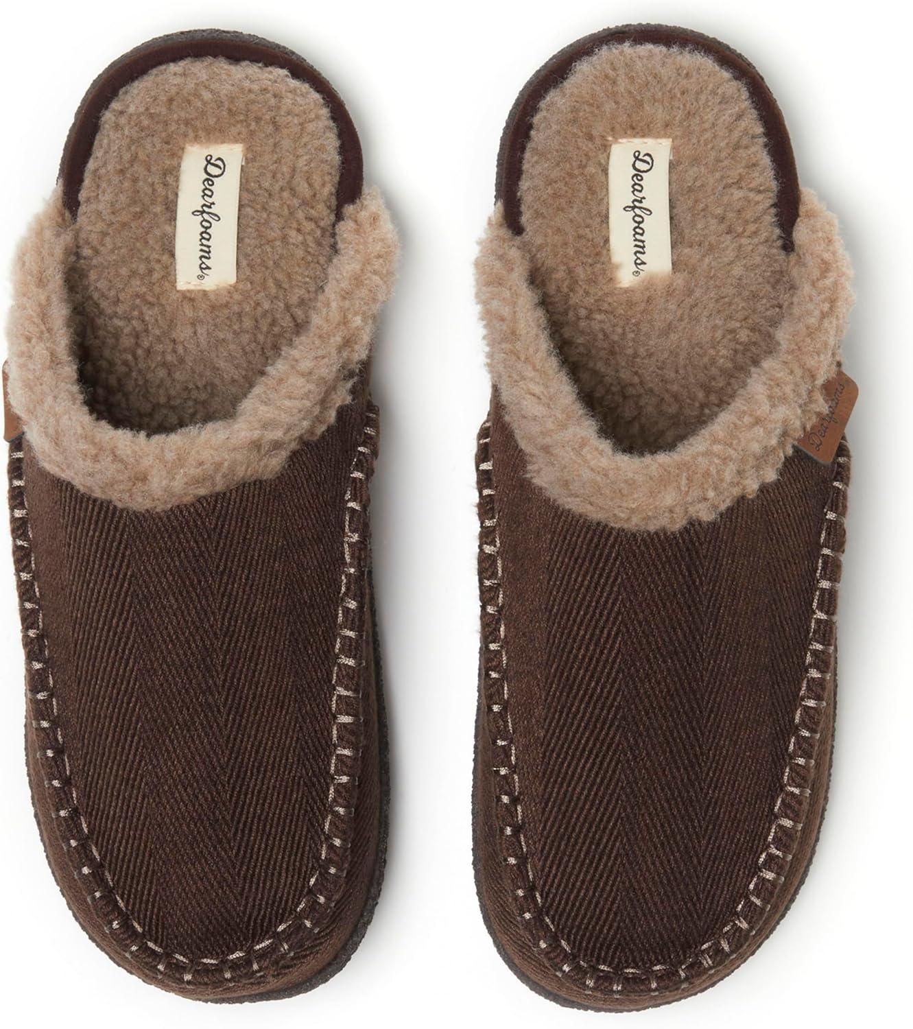 imageDearfoams mens Matthew Moc Toe Scuff Indoor Outdoor House ShoeCoffee