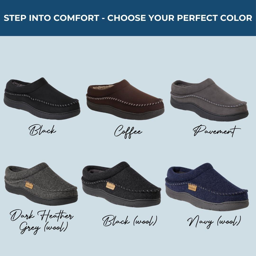 imageDearfoams mens Thompson Memory Foam Clog SlipperSlipperCoffee