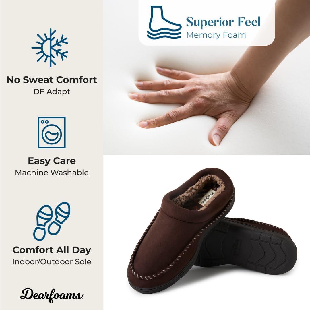 imageDearfoams mens Thompson Memory Foam Clog SlipperSlipperCoffee