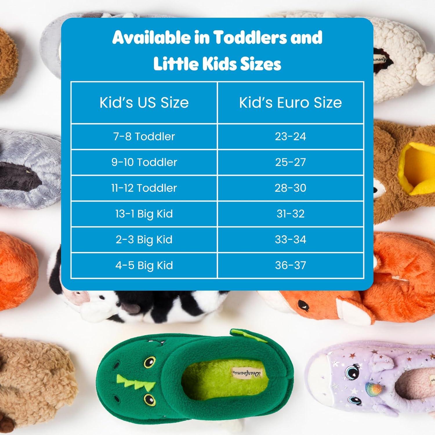 imageDearfoams unisexchild Kids Toddlers Whimsical Animal Critter Washable SlipperGreen