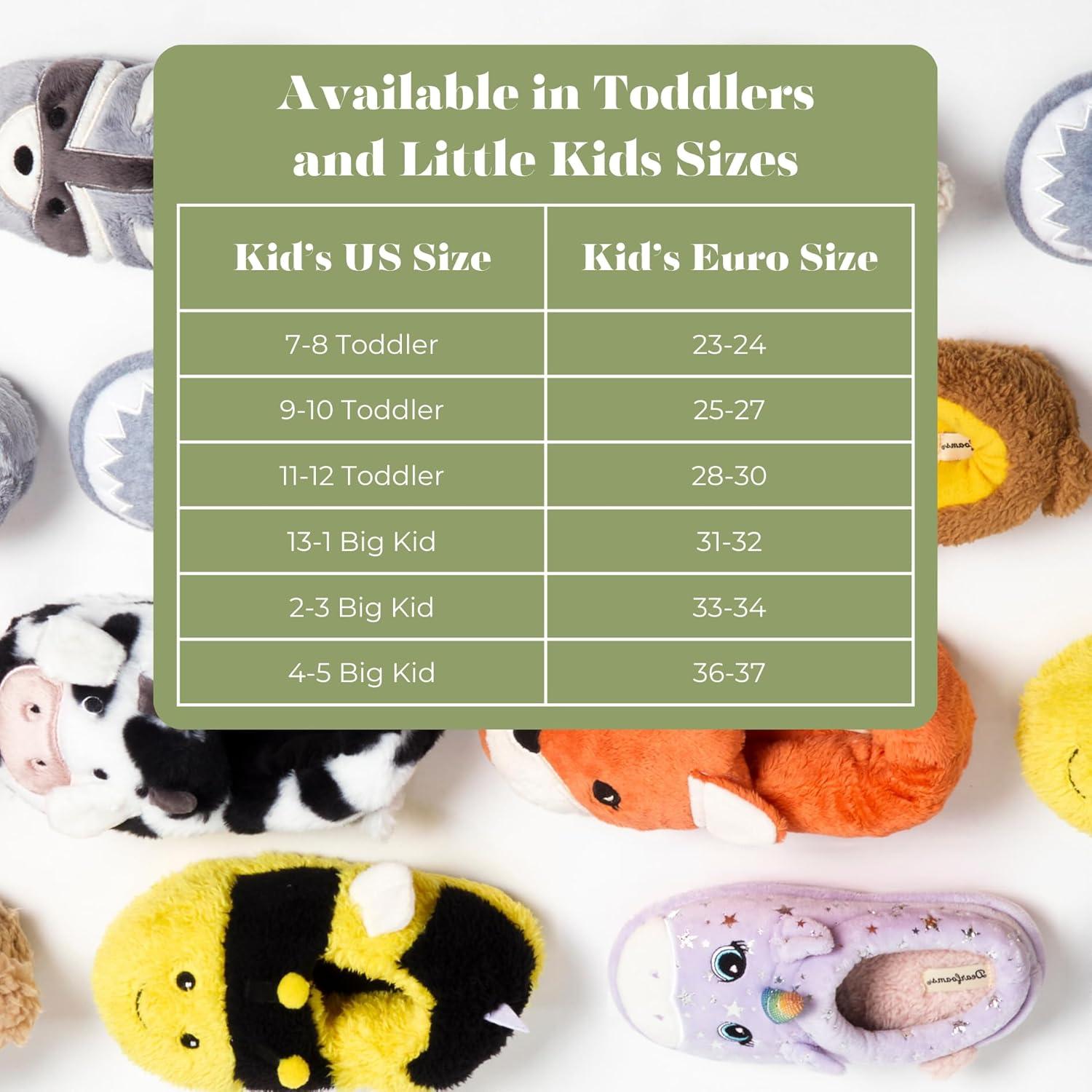 imageDearfoams unisexchild Kids Toddlers Whimsical Animal Critter Washable SlipperPurple Unicorn