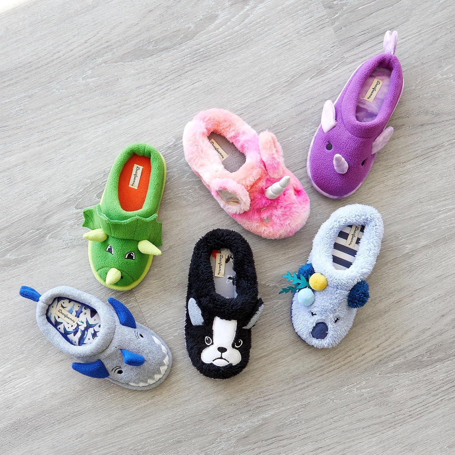 imageDearfoams unisexchild Kids Toddlers Whimsical Animal Critter Washable SlipperShark