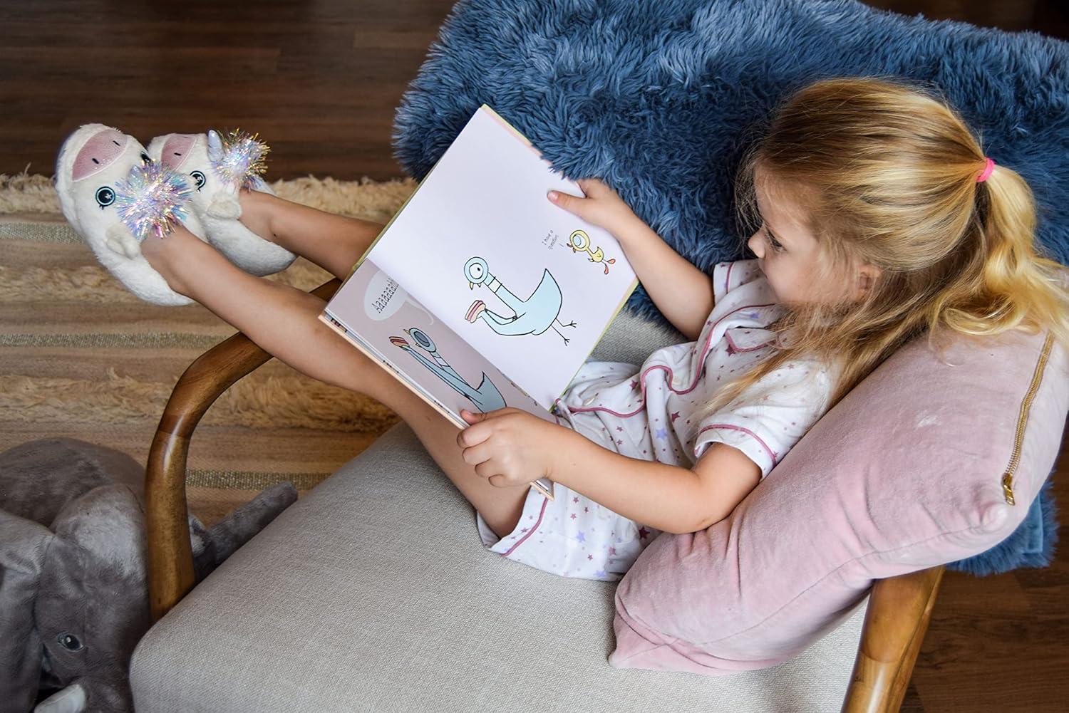 imageDearfoams unisexchild Kids Toddlers Whimsical Animal Critter Washable SlipperWhite Unicorn