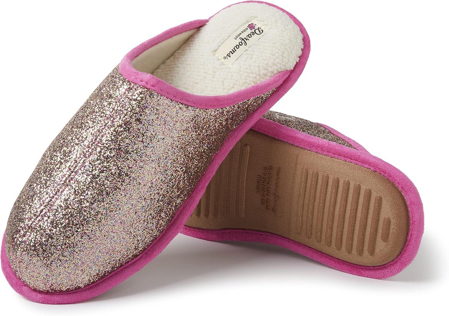 imageDearfoams womens Celebrates Pride Scuff With Inclusive SizingGlitter Nina West