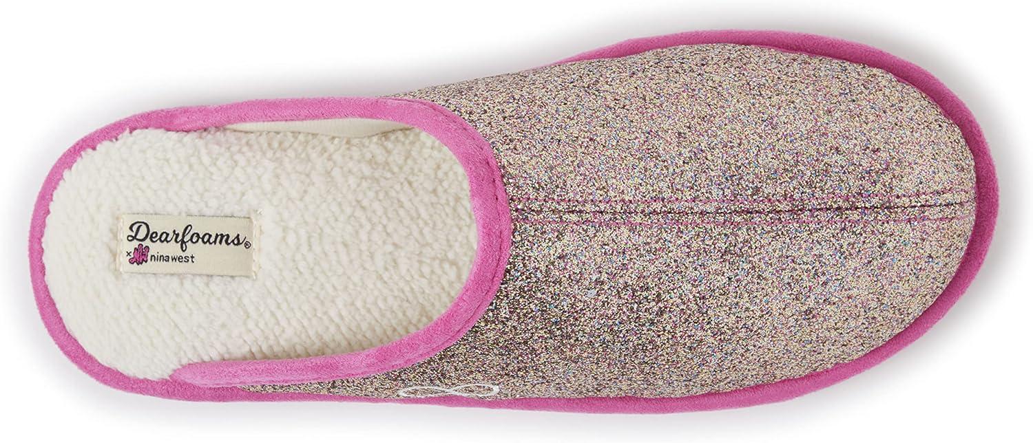 imageDearfoams womens Celebrates Pride Scuff With Inclusive SizingGlitter Nina West