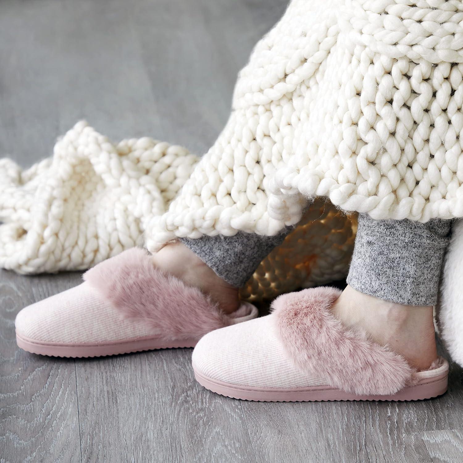 imageDearfoams womens Dahlia Rib Knit Scuff SlipperSlipperPale Mauve